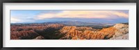 Framed Bryce Canyon from Bryce Point in the evening, Bryce Canyon National Park, Utah, USA