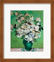 Framed Vase of Roses, 1890