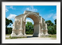 Framed Roman triumphal arch at Glanum, St.-Remy-De-Provence, Bouches-Du-Rhone, Provence-Alpes-Cote d'Azur, France