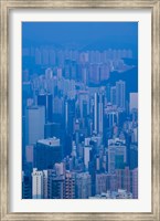 Framed High angle view of buildings in a downtown district, Central District, Hong Kong Island, Hong Kong