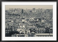 Framed Aerial view of a city viewed from Basilique Du Sacre Coeur, Montmartre, Paris, Ile-de-France, France