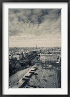 Framed Aerial view of a city viewed from Notre Dame Cathedral, Paris, Ile-de-France, France