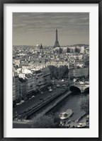 Framed City with Eiffel tower in the background viewed from Notre Dame Cathedral, Paris, Ile-de-France, France