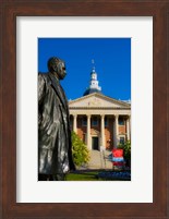 Framed Statue with a State Capitol Building in the background, Annapolis, Maryland, USA