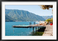 Framed Sundeck and floating pool at Grand Hotel, Tremezzo, Lake Como, Lombardy, Italy