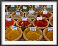 Framed Colorful Spices for Sale in Arles, Bouches-Du-Rhone, Provence-Alpes-Cote d'Azur, France