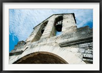 Framed Low angle view of a bell tower on a bridge, Pont Saint-Benezet, Rhone River, Provence-Alpes-Cote d'Azur, France