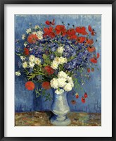Framed Still Life: Vase with Cornflowers and Poppies, 1887