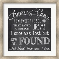 Framed Amazing Grace Chalkboard