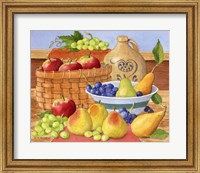 Framed Apples, Grapes & Pears