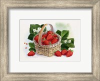 Framed Basket Of Strawberries