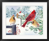 Framed Cardinals In Snow Flurry