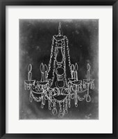 Framed Chalkboard Chandelier Sketch I