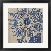 Framed Indigo Sunflower