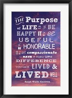 Framed Purpose of Life -Ralph Waldo Emerson
