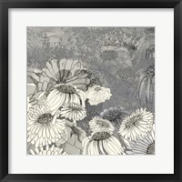 Flowers on Grey II Framed Print