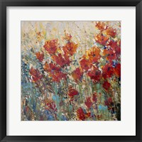 Framed Red Poppy Field I