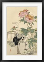 Framed Crane and Peony