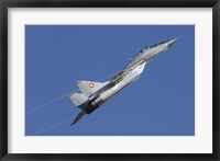 Framed Bulgarian Air Force MiG-29 aircraft taking off over Bulgaria