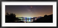 Framed Lunar eclipse and Milky Way above Taleqan Lake, Iran