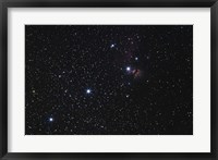 Framed Orion's Belt, Horsehead Nebula and Flame Nebula