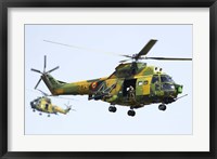 Framed Romanian Air Force IAR-330L SOCAT helicopters