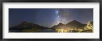 Framed Panorama of Waterton Lakes National Park overlooking the townsite