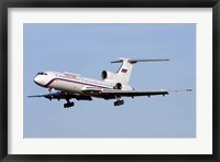 Framed Tupolev Tu-154M on final approach in Bulgaria