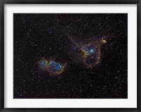 Framed Heart and Soul Nebulae