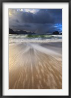 Framed Waves washing back to sea on Haukland Beach, Lofoten, Norway