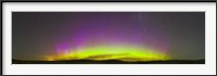 Framed Panoramic view of northern lights on the horizon, Saskatchewan, Canada