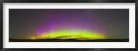 Framed Panoramic view of northern lights on the horizon, Saskatchewan, Canada