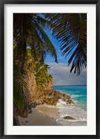 Framed Anse Beach on Fregate Island, Seychelles, Africa