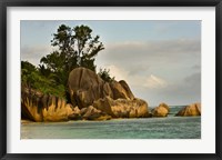 Framed Anse-Source D'Argent coastline, Seychelles, Africa