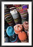 Framed Berber Hats, Souqs of Marrakech, Marrakech, Morocco