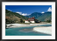 Framed Bhutan, Punaka, Mo Chhu, Punaka Dzong, Monastery