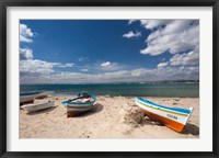 Framed Fishing boats on beach, Hammamet, Cap Bon, Tunisia