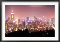 Framed Central Overview from Stubbs Road Lookout, Hong Kong, China