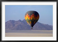 Framed Aerial view of Hot air balloon over Namib Desert, Sesriem, Namibia