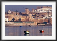 Framed Fishing Boats with 17th century Kasbah des Oudaias, Morocco