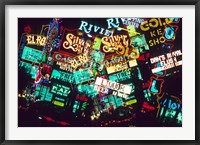 Framed Double exposure, casino signs, Las Vegas, Nevada.