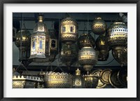 Framed Artwork of Moroccan Brass Lanterns, Casablanca, Morocco