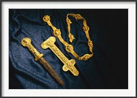 Framed Dagger, Sheath and Belt of Warrior, Gold Artifacts From Tillya Tepe Find, Six Tombs of Bactrian Nomads