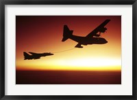 Framed US Navy F-14A Tomcat aerial refueling from a KC-130 Hercules