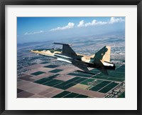 Framed F-5E Tiger II in flight over El Centro, California