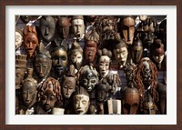 Framed Mask stall at curio store, Greenmarket Square, Cape Town, South Africa