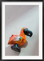 Framed Orange wooden Dodo bird toy, Mauritius