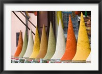 Framed Place des Ferblatiers, Mountains of Moroccan Spices Souk, Marrakech, Morocco