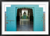 Framed Morocco, Islamic law courts, tile walls, door