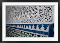 Framed Close up of design on Islamic law courts, Morocco